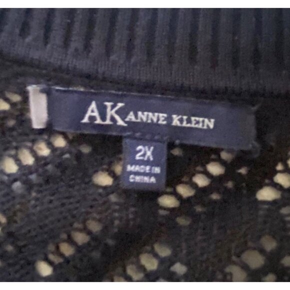 Anne Klein Womens Black Button-Front Knit Cardigan Sweater 2X Witchy Whimseygoth - Picture 6 of 7